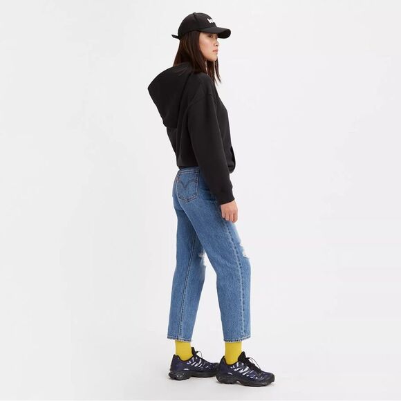 Levi's Ribcage Straight Ankle Jeans Size 24 Button fly distressed - Picture 2 of 16